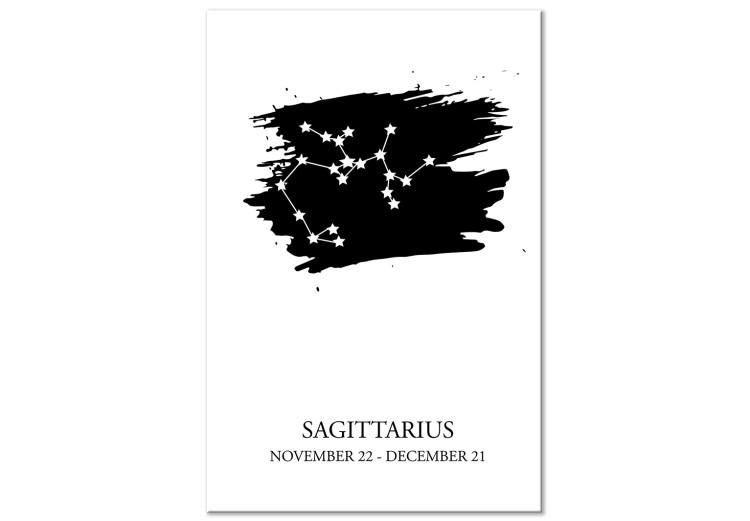 Canvas Print Zodiac Sign Sagittarius (1-Piece) - Graphic Design with Texts