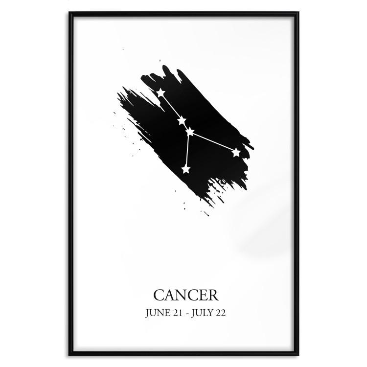 Poster Zodiac signs: Cancer - black and white composition with stars and texts