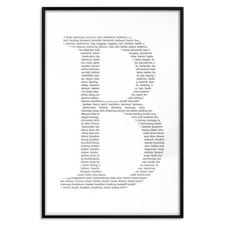 Poster Letter B - black English texts forming the second letter of the alphabet
