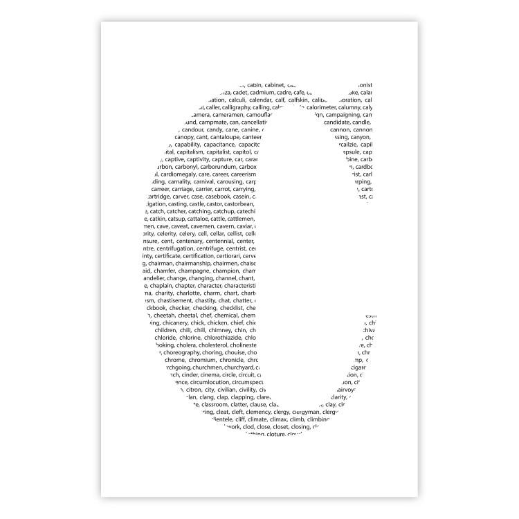 Poster Letter C - third alphabet letter formed with English texts