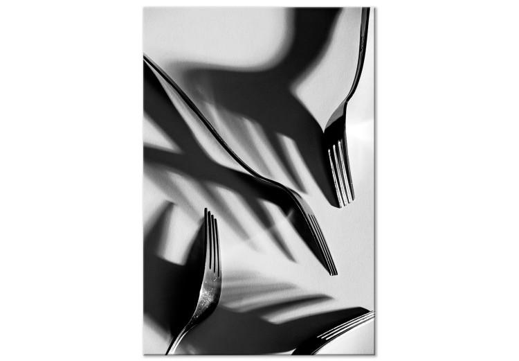Canvas Print Shadows of Still Life (1-part) - Black and White Metal Tones