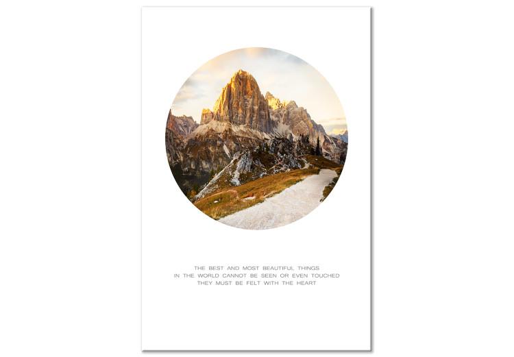 Canvas Print The soul of an explorer - alpine peaks with an inscription