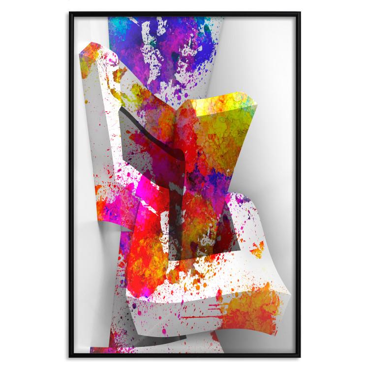 Poster Three-dimensional shapes - colorful geometric abstraction in 3D form