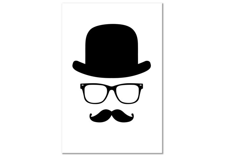 Canvas Print Man in a Hat (1-part) - Black and White Graphic Motif