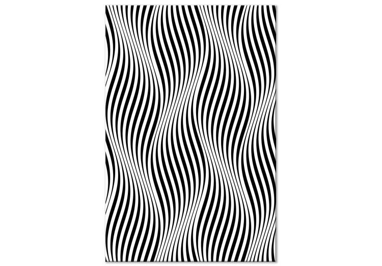 Canvas Print Psychedelic Waves (1-part) - Abstraction in Black and White Background