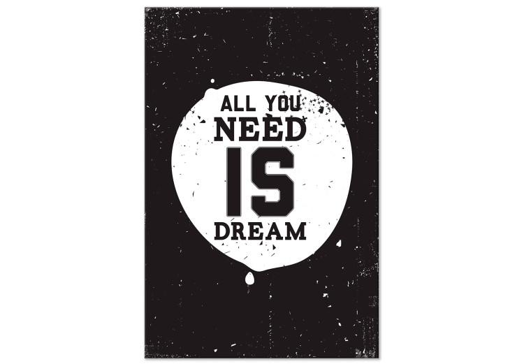 Canvas Print In Search of Dreams (1-part) - Black and White English Quote