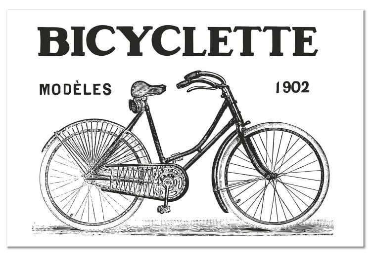 Canvas Print Old school vehicle - bicycle graphics in vintage line art style