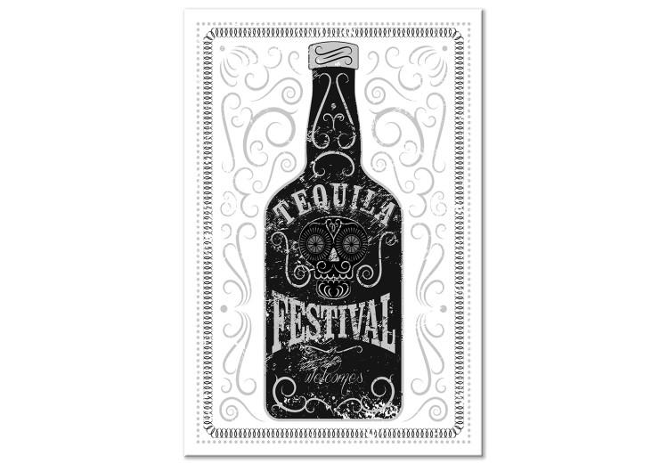 Canvas Print Tequila Bottle (1-part) - Alcoholic Atmosphere in Retro Style