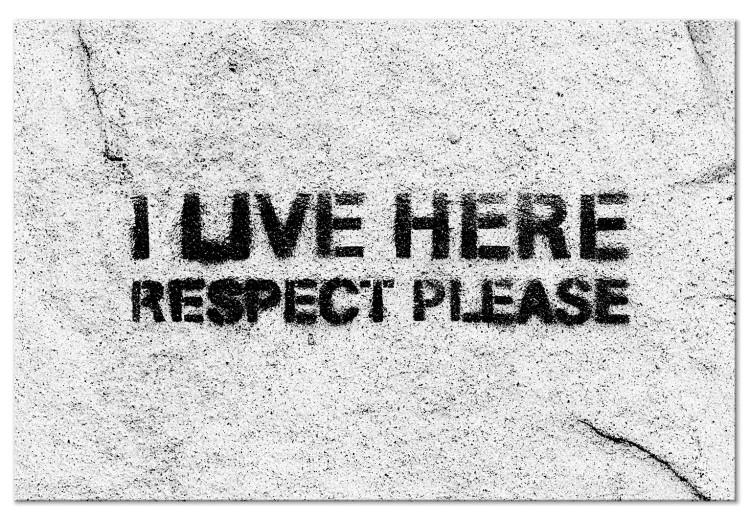 Canvas Print Clear Message (1-part) - Black and White Background on Texture