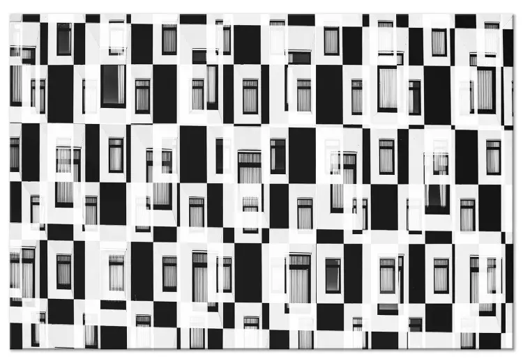 Canvas Print Through the Window of Abstraction (1-part) - World in Black and White Frames