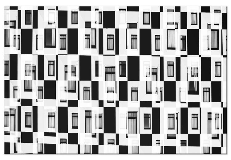 Canvas Print Through the Window of Abstraction (1-part) - World in Black and White Frames