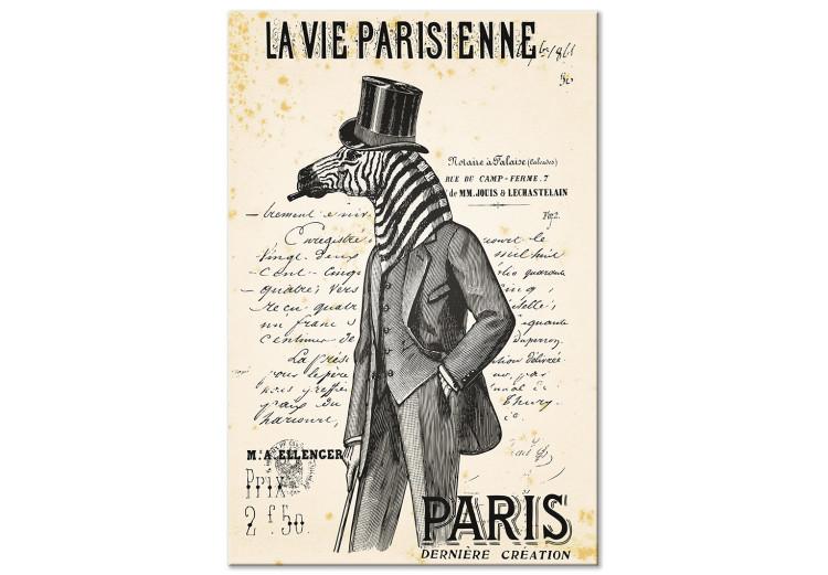 Canvas Print Parisian Elegance (1-part) - Animal Figure in Retro Style