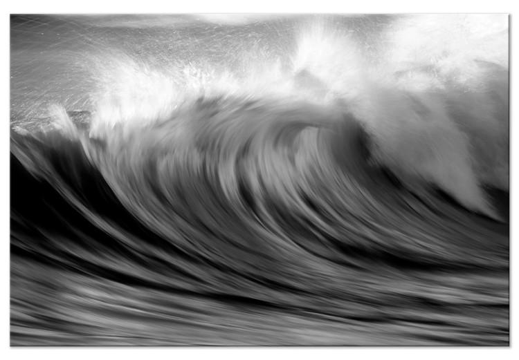 Canvas Print Power of the Ocean (1-part) - Black and White Photo of Turbulent Waves