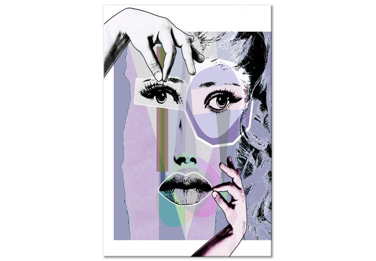 Canvas Print Abstract Face Shape (1-part) - Creative Hands of a Woman