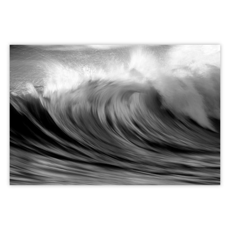 Poster Surfer's Paradise - black and white landscape of a turbulent sea wave