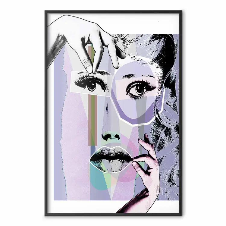 Plastic Surgery - abstraction with a woman's face in pop art style