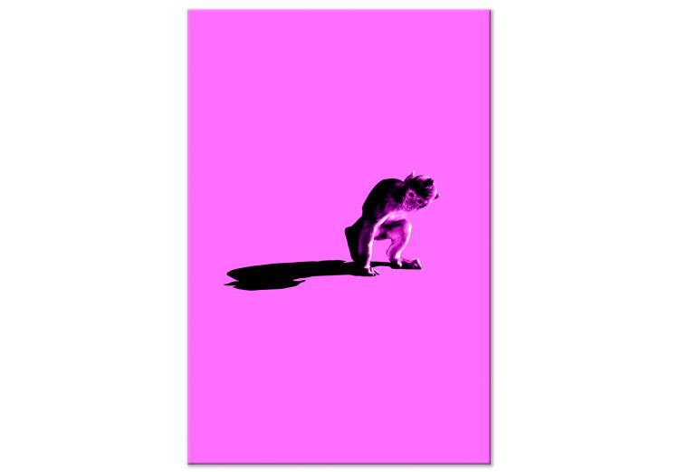 Canvas Print Shadow of a Pink World (1-part) - Monkey Figure in Striking Color