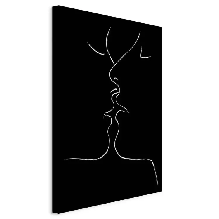 In the Line of Love - Kiss of Couple in Black and White Motif