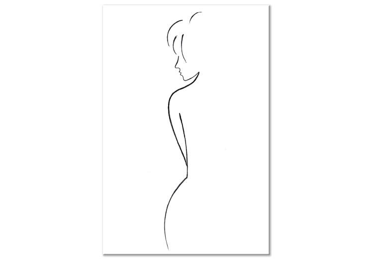 Canvas Print Secret of Femininity (1-part) - Black and White Silhouette of a Figure