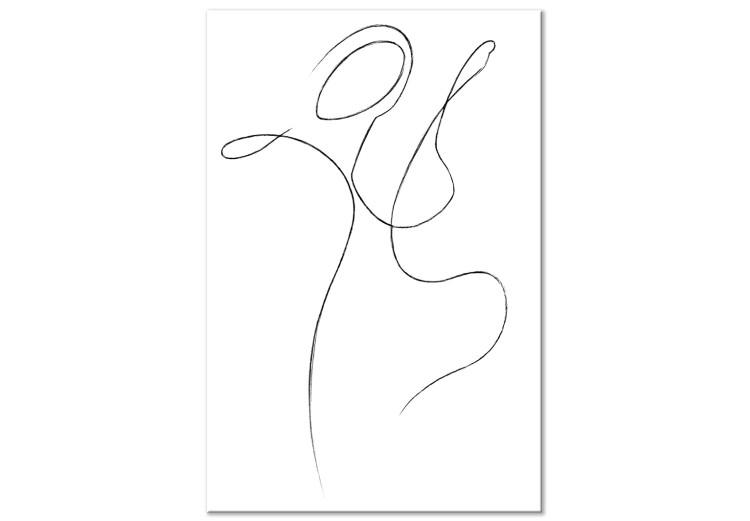 Canvas Print Expression of Lines (1-part) - Silhouette Shape on Black and White Background