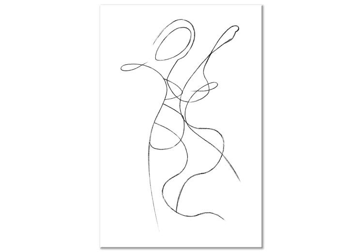 Canvas Print Lines Forming Unity (1-part) - Silhouettes of a Romantic Couple