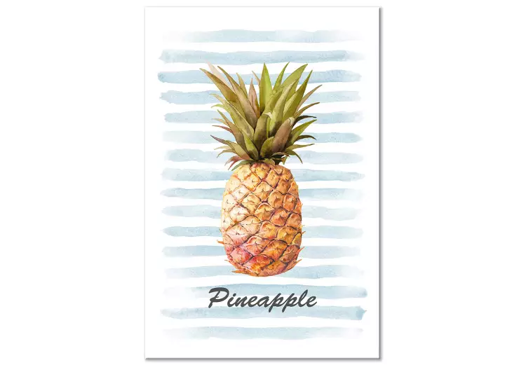 Canvas Print Pineapple and Stripes (1 Part) Vertical