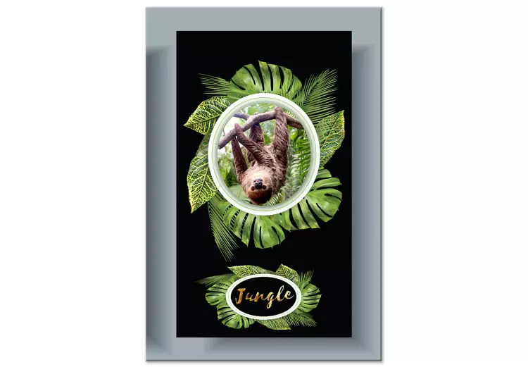 Canvas Print Animal in Nature's Leaves (1-part) - Exotic Sloth in Jungle