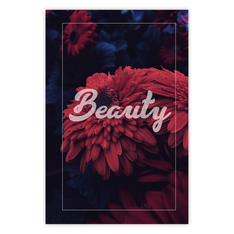 Poster Beauty - composition in dark colors with a bright English text