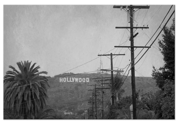 Canvas Print Hollywood Mountain Photography (1-part) - Black and White City USA