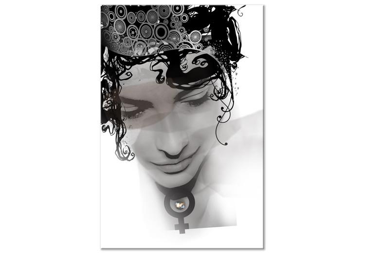 Canvas Print Symbol of Femininity (1-part) - Face with Black and White Accents