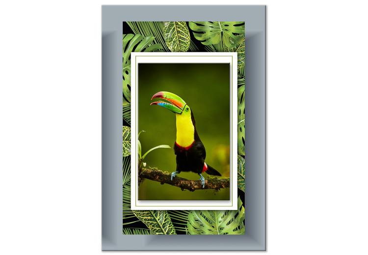 Canvas Print In the Land of Tropical Leaves (1-part) - Bird Against Jungle Nature