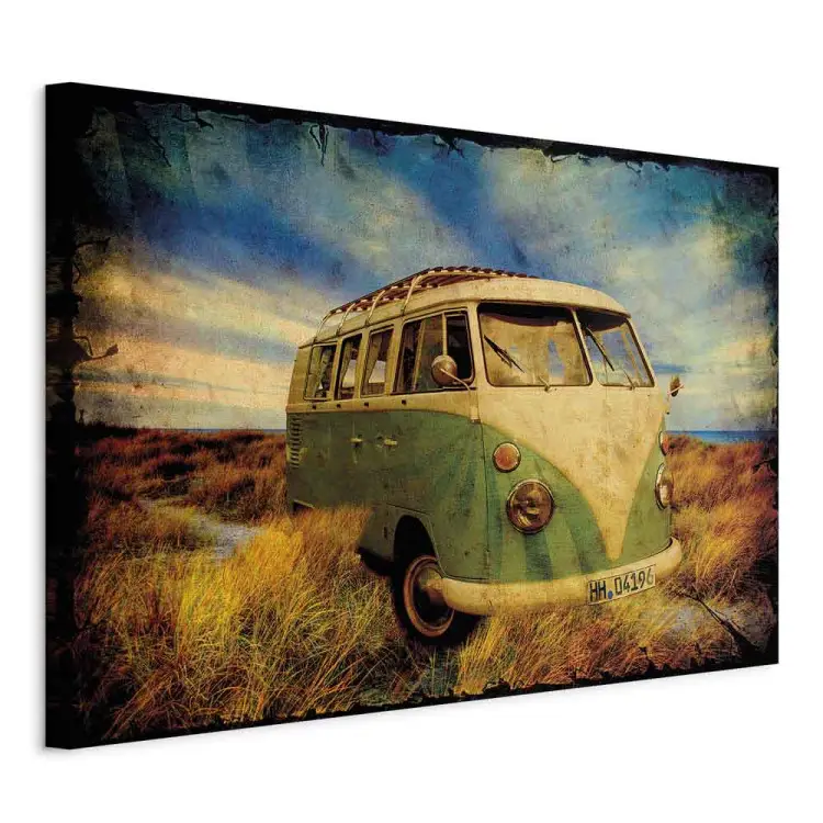 Summer Adventure - Retro Style Car Against Sky