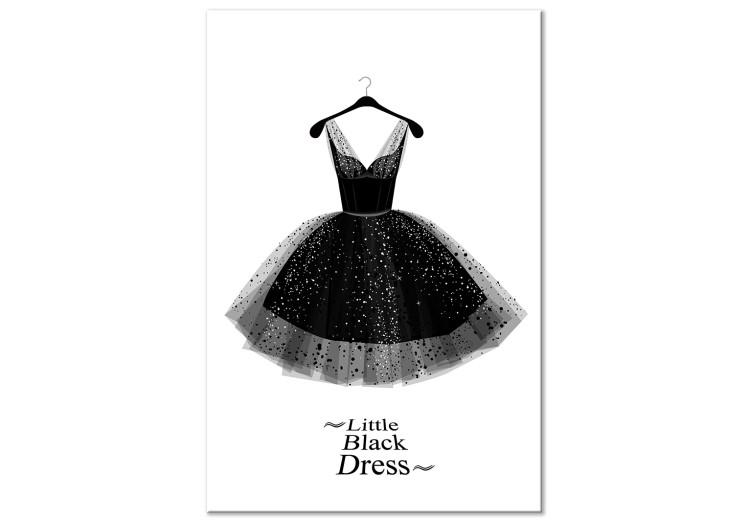 Canvas Print Glamour Fashion (1-part) - Shiny Details of Black and White Dress