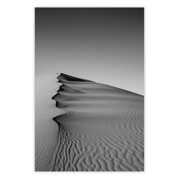 Poster Desert in Morocco - black and white landscape amid hot sands