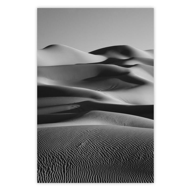 Poster Desert Dunes - black and white landscape amidst hot desert sands