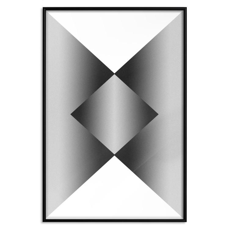 Poster Angles and Light - black and white abstract geometric composition