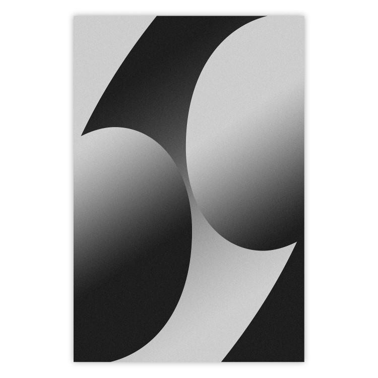 Poster Sixty-Nine - black and white composition on a geometric background