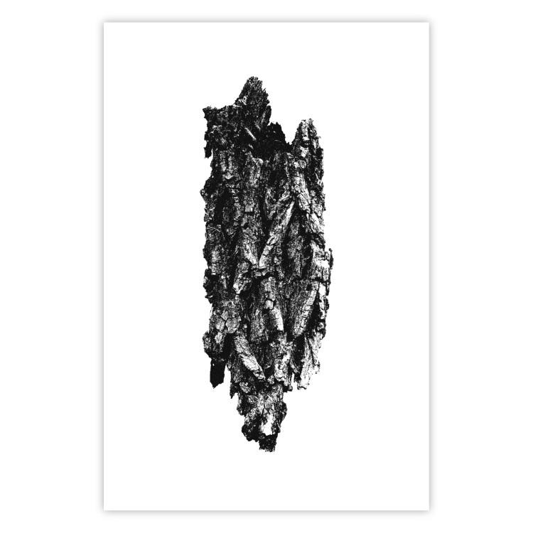Poster Tree Bark - black and white vertical composition on a solid white background