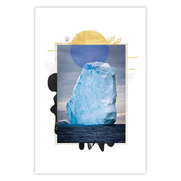 Poster Iceberg - composition with a winter landscape on an abstract background