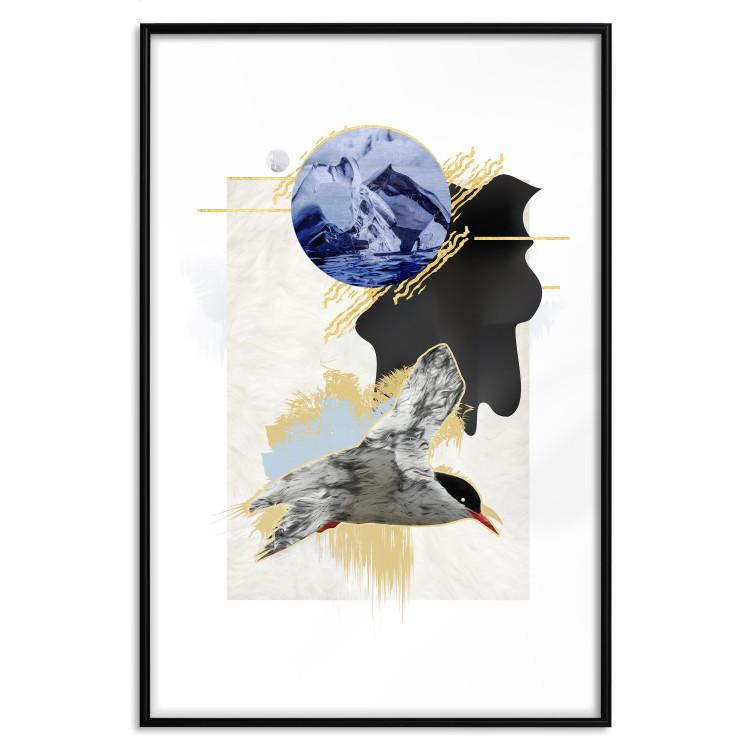 Poster Antarctic Tern - colorful abstraction with a bird and a winter motif