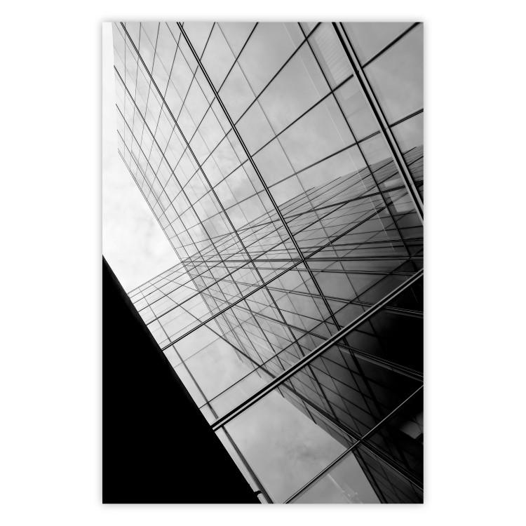 Poster Glass Skyscraper - black and white composition with modern architecture