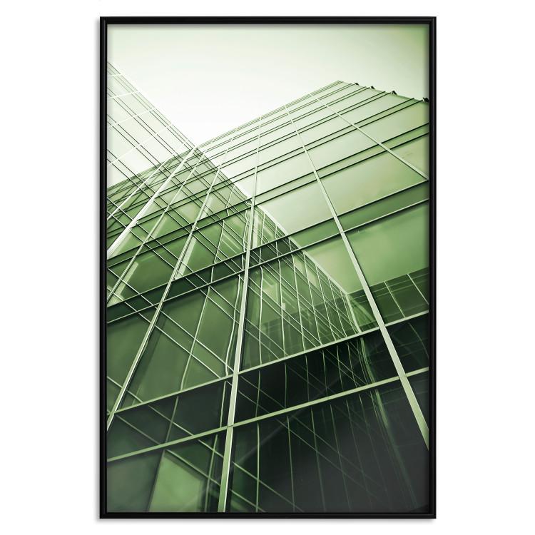 Poster Large Windows - reflection of urban architecture in a glass skyscraper