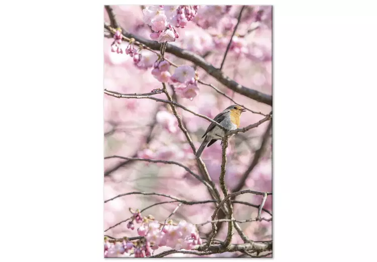 Canvas Print Robin In Tree (1 Part) Vertical