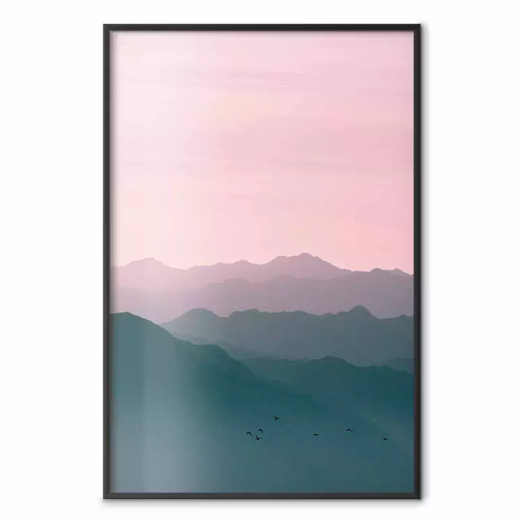 Sunrise Mountains - mountainous landscape against a pink sky backdrop