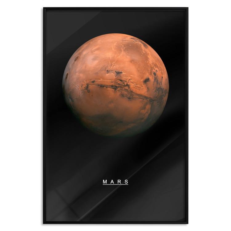 Poster Mars - English text and red planet against a black space backdrop