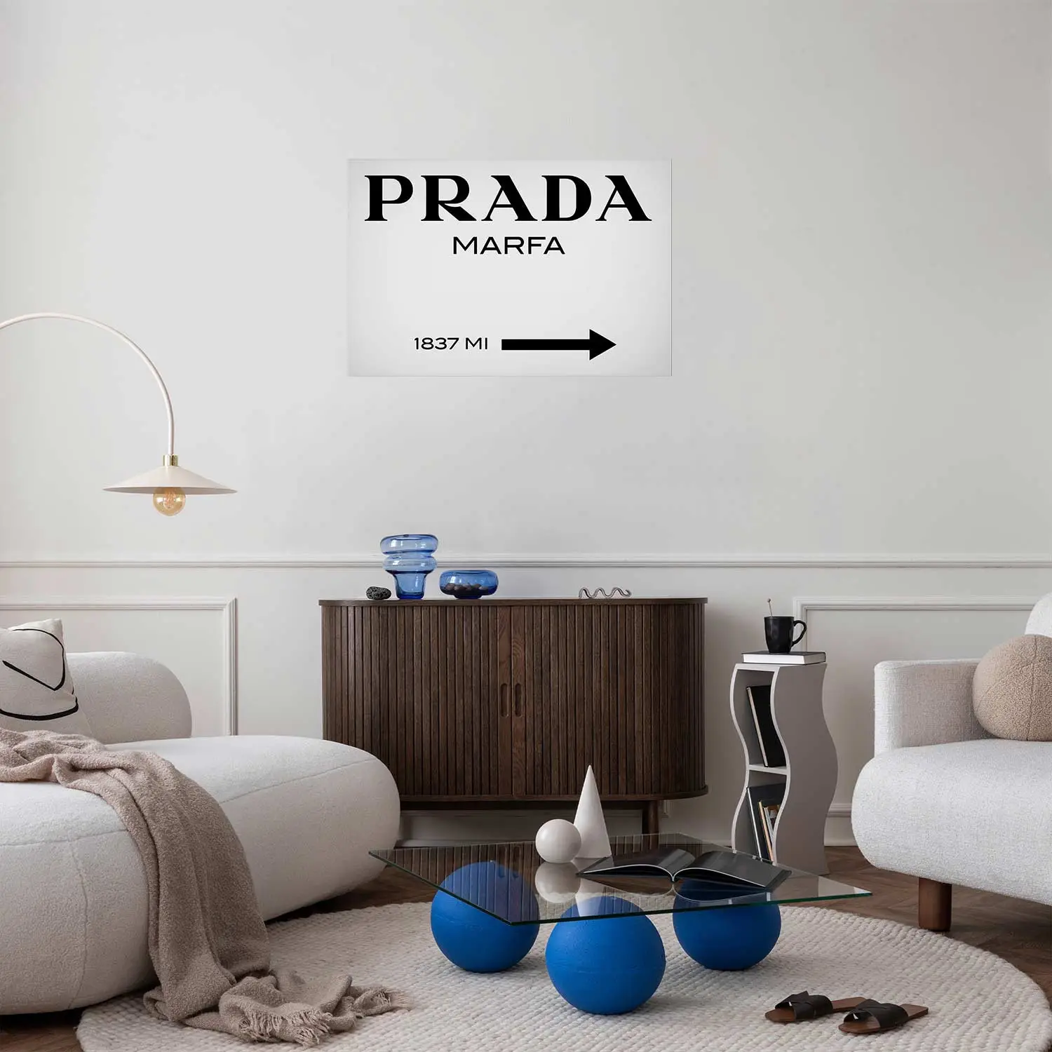Wall Poster Prada Marfa - black and white simple composition with
