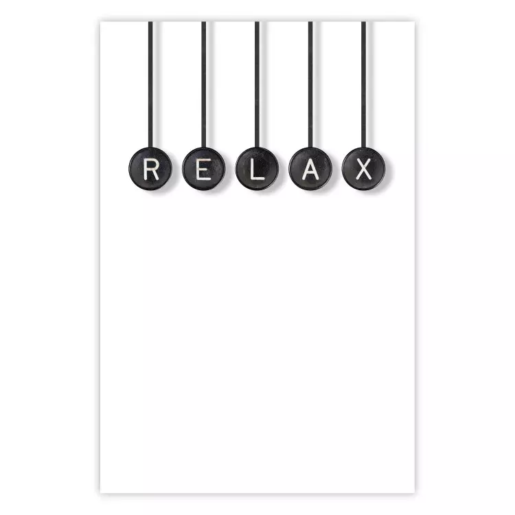 Poster Relax - black and white minimalist composition with English text
