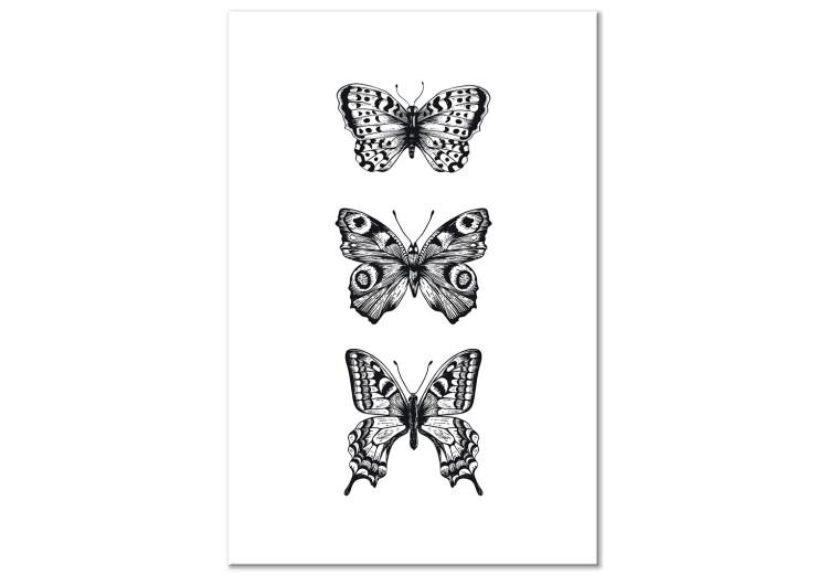 Canvas Print Three Butterflies (1 Part) Vertical
