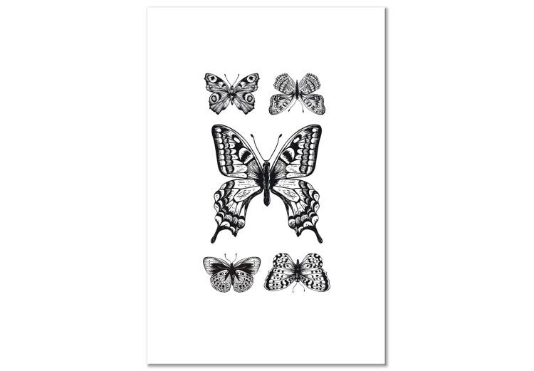 Canvas Print Five Butterflies (1 Part) Vertical