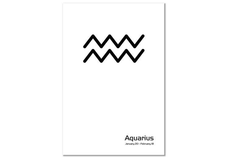 Canvas Print Black Aquarius sign - graphic with an inscription on white